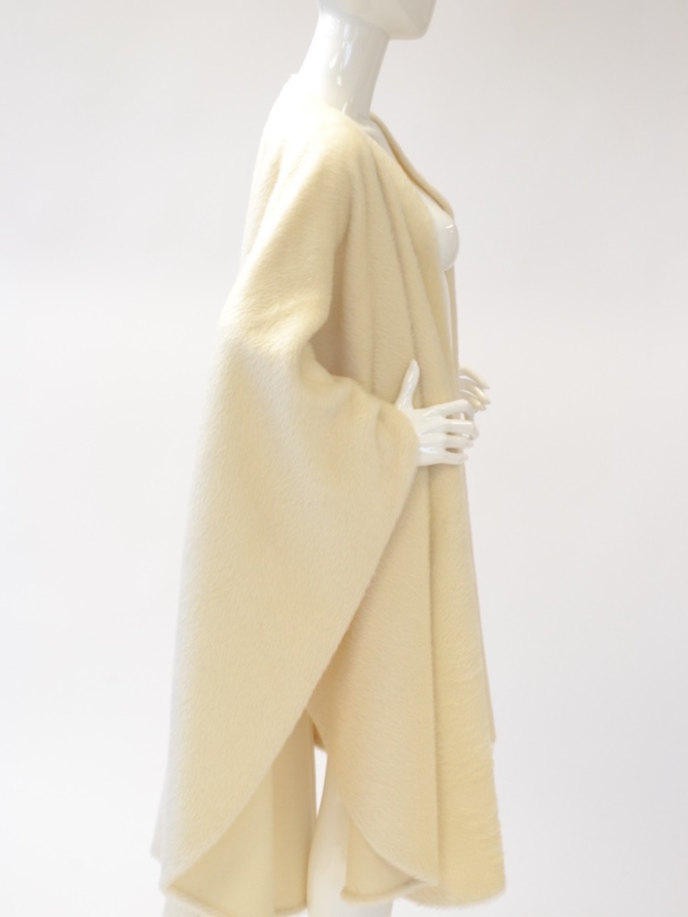 Elegant Cream Cape Coat - Women Jackets & Coats